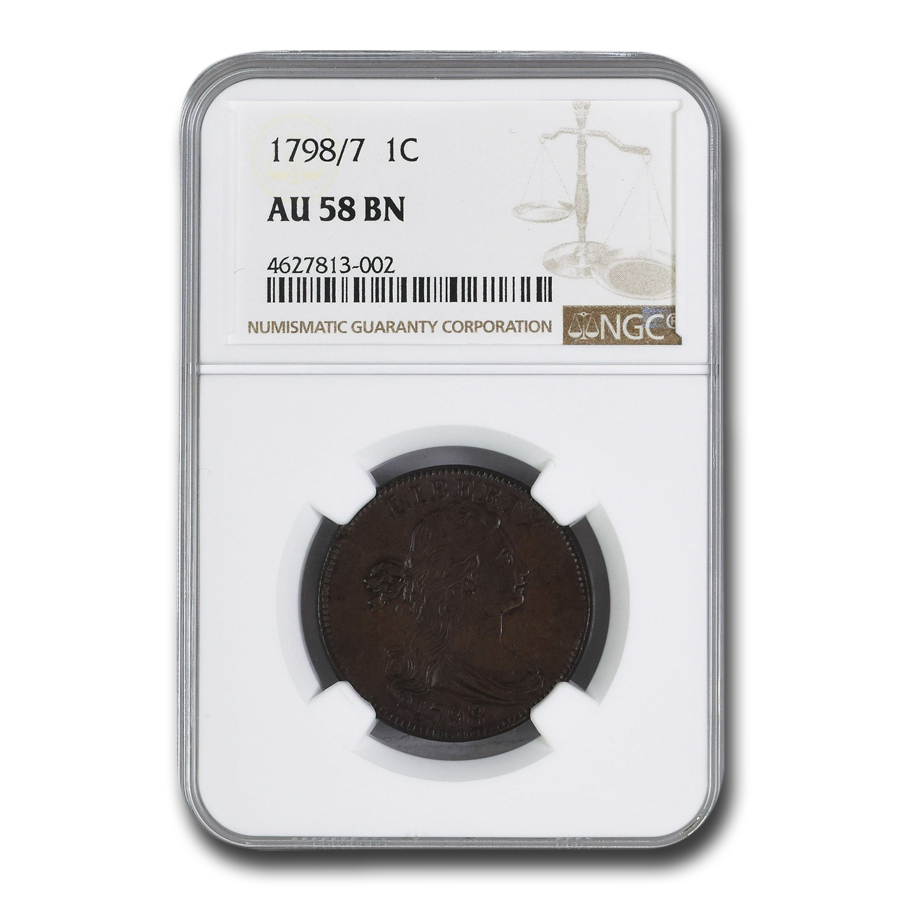 Buy 1798/7 Draped Bust Large Cent AU-58 NGC (Brown)
