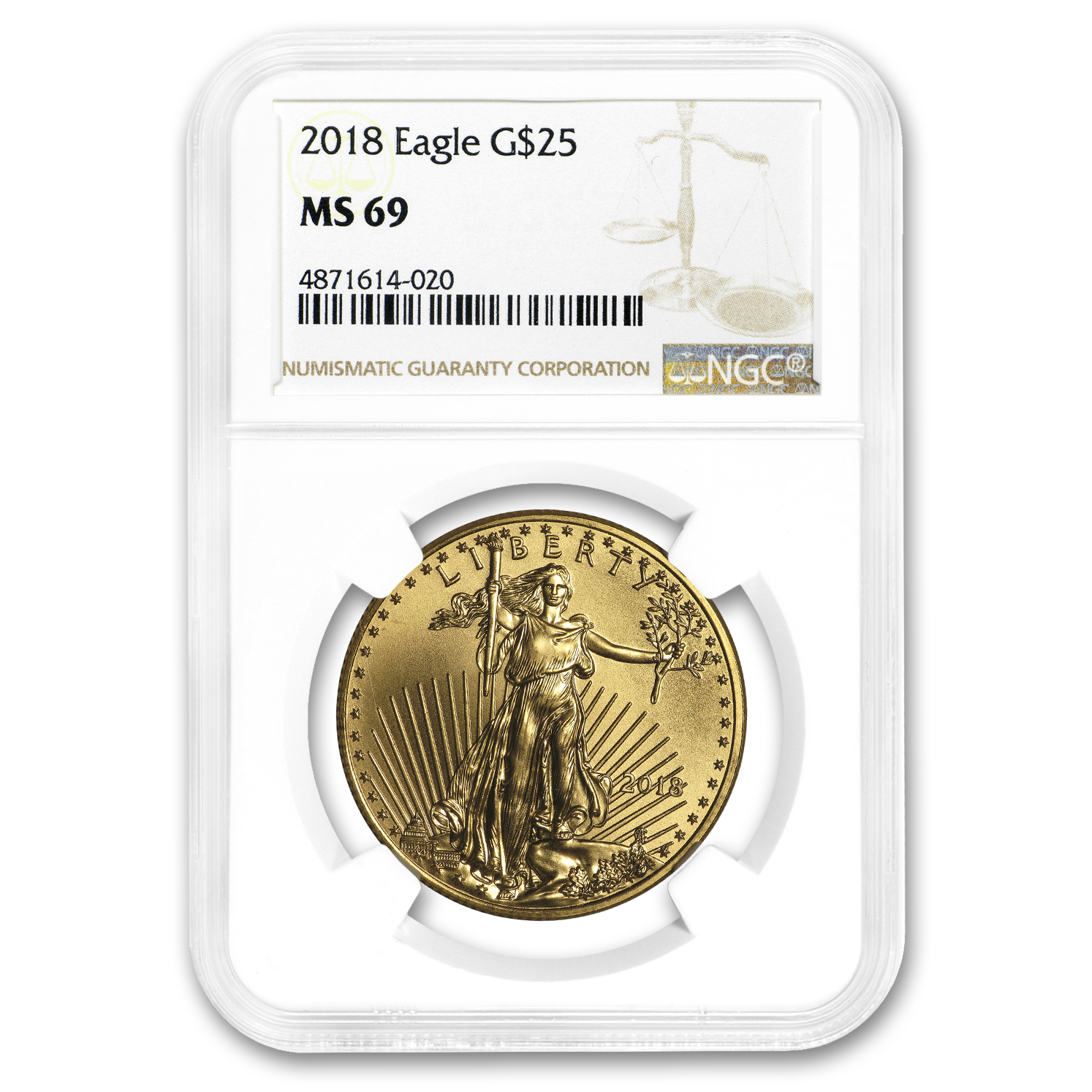 Buy NGC Certified MS-69 2018 1/2 oz American Gold Eagle Coins Online