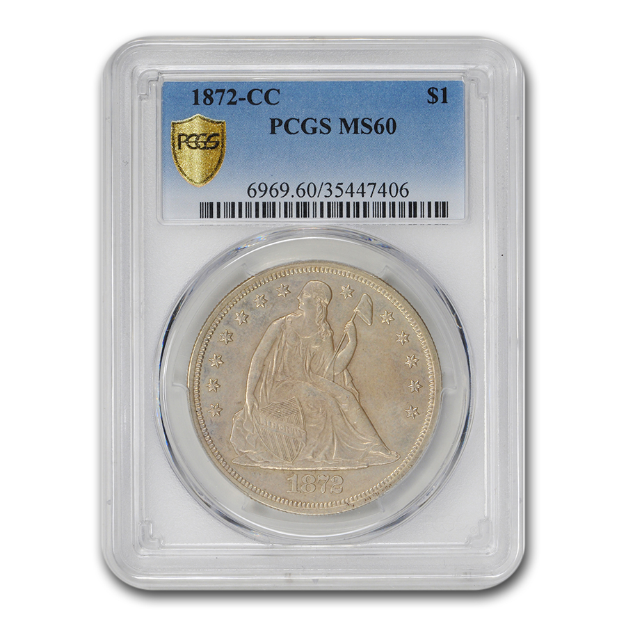 Buy 1872-CC Liberty Seated Dollar MS-60 PCGS