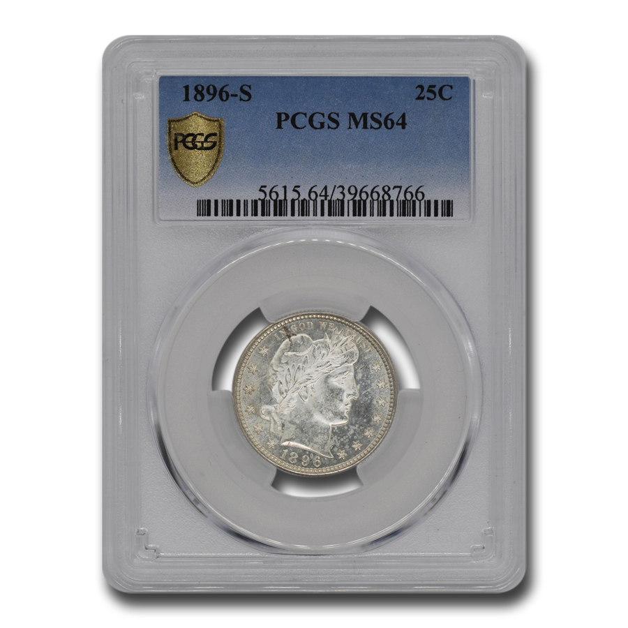 Buy 1896-S Barber Quarter MS-64 PCGS