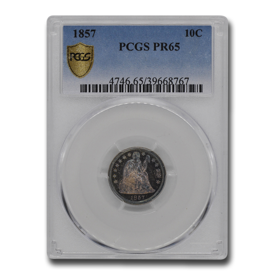 Buy 1857 Liberty Seated Dime PR-65 PCGS