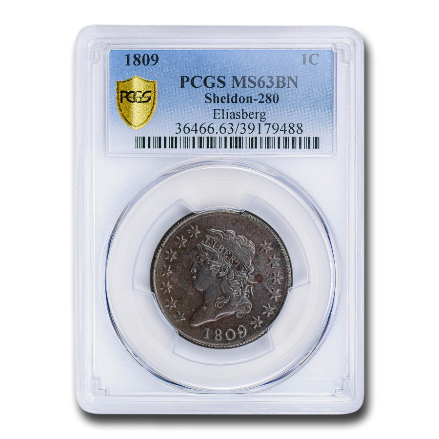 Buy 1809 Large Cent MS-63 PCGS (Brown, Sheldon-280)
