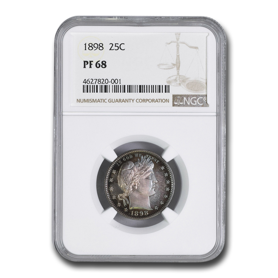 Buy 1898 Barber Quarter PF-68 NGC