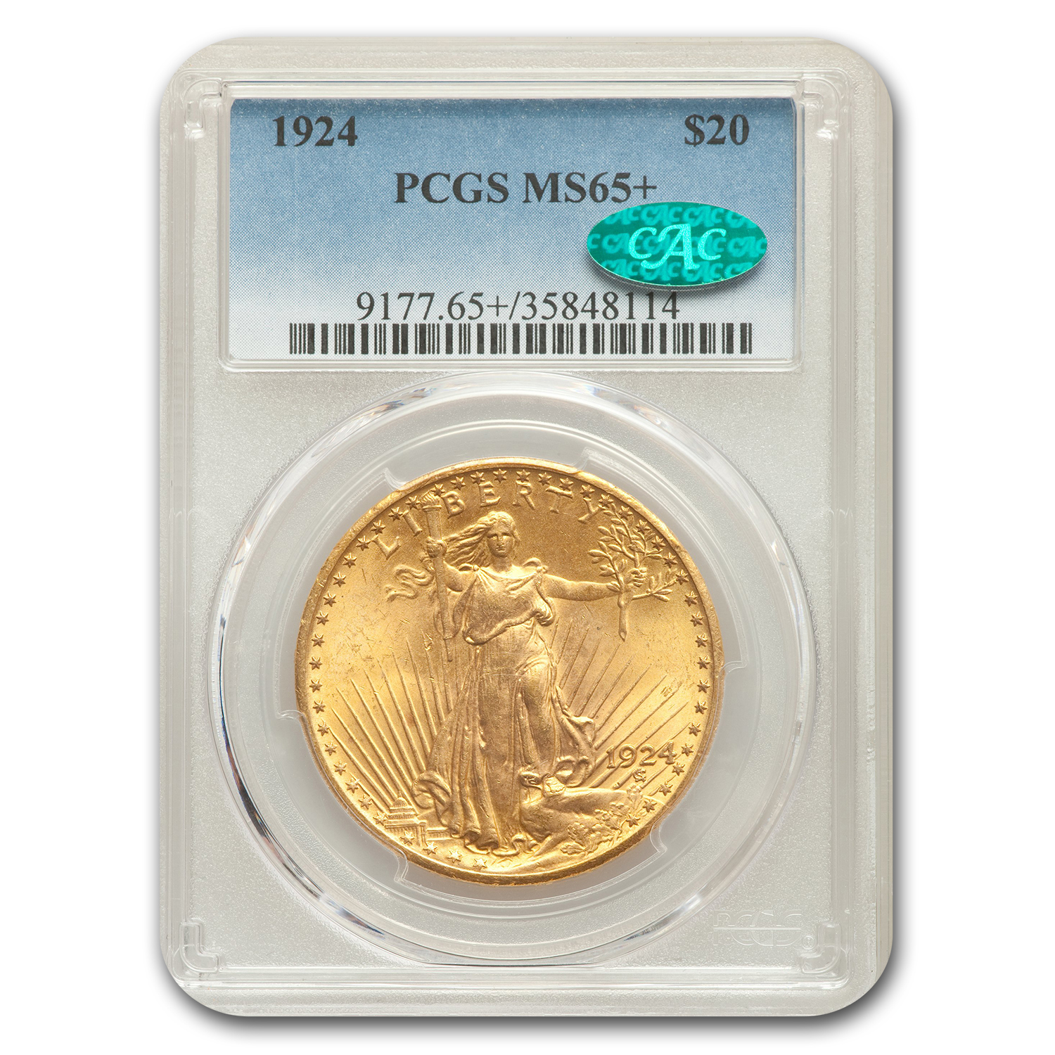 Buy 1924 $20 Saint-Gaudens Gold Double Eagle MS-65+ PCGS CAC