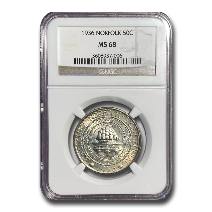 Buy 1936 Norfolk Silver Commemorative Half Dollar MS-68 NGC