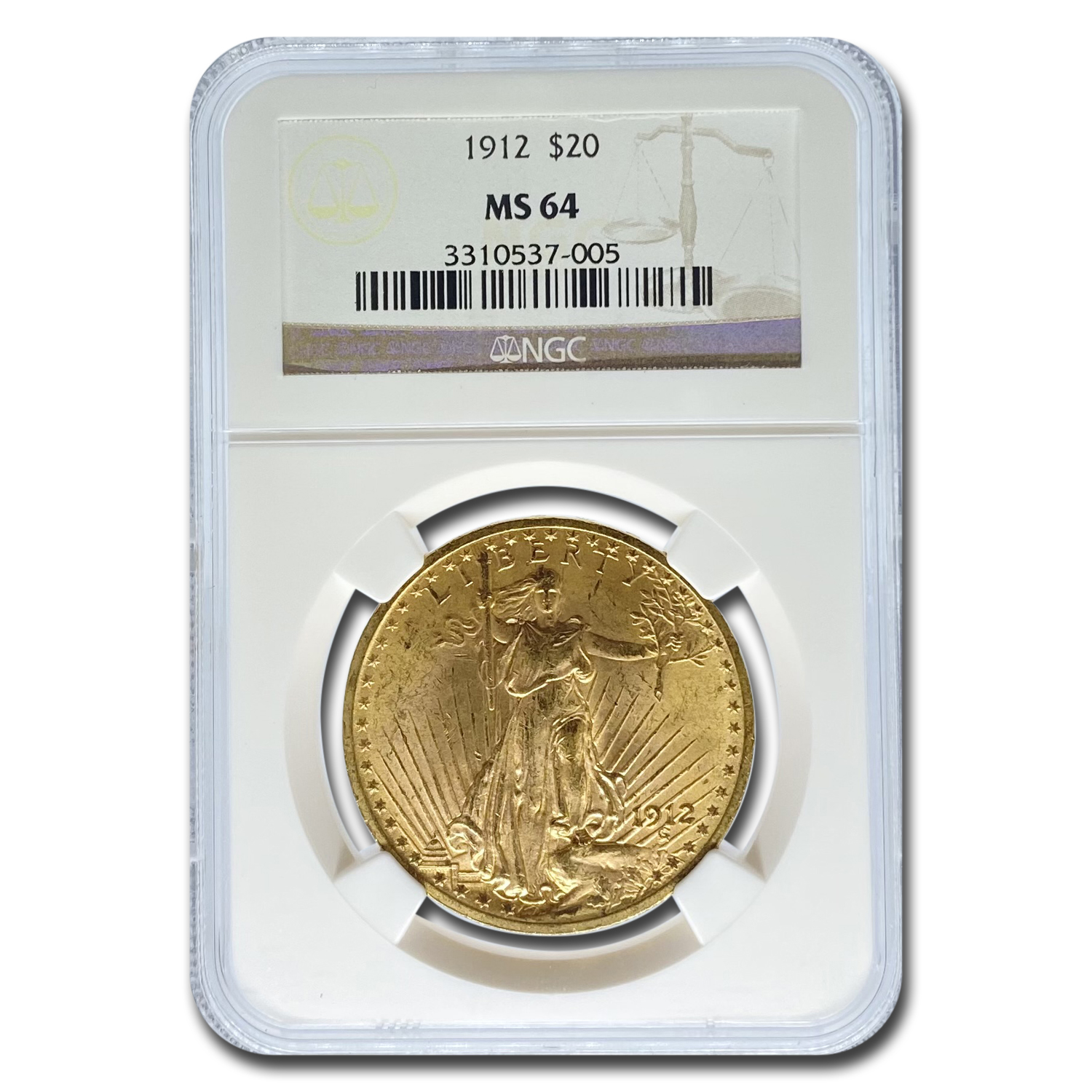 Buy 1912 $20 Saint-Gaudens Gold Double Eagle MS-64 NGC
