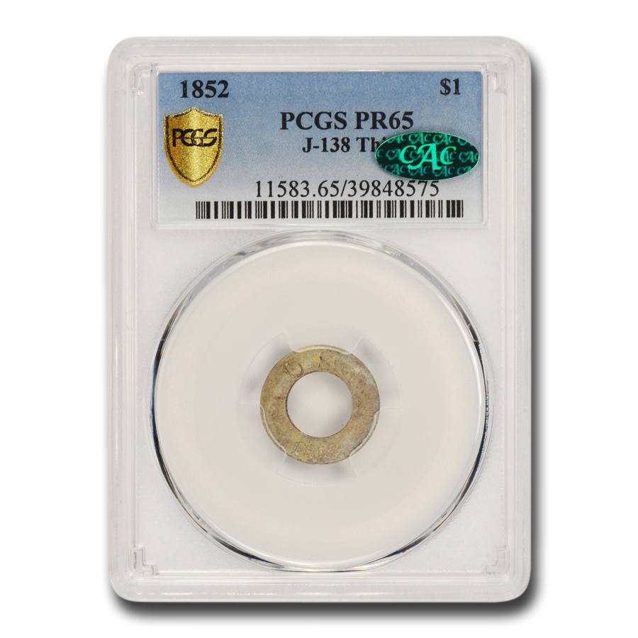 Buy 1852 $1 Pattern Gold Dollar PR-65 PCGS CAC (J-138, Thin)