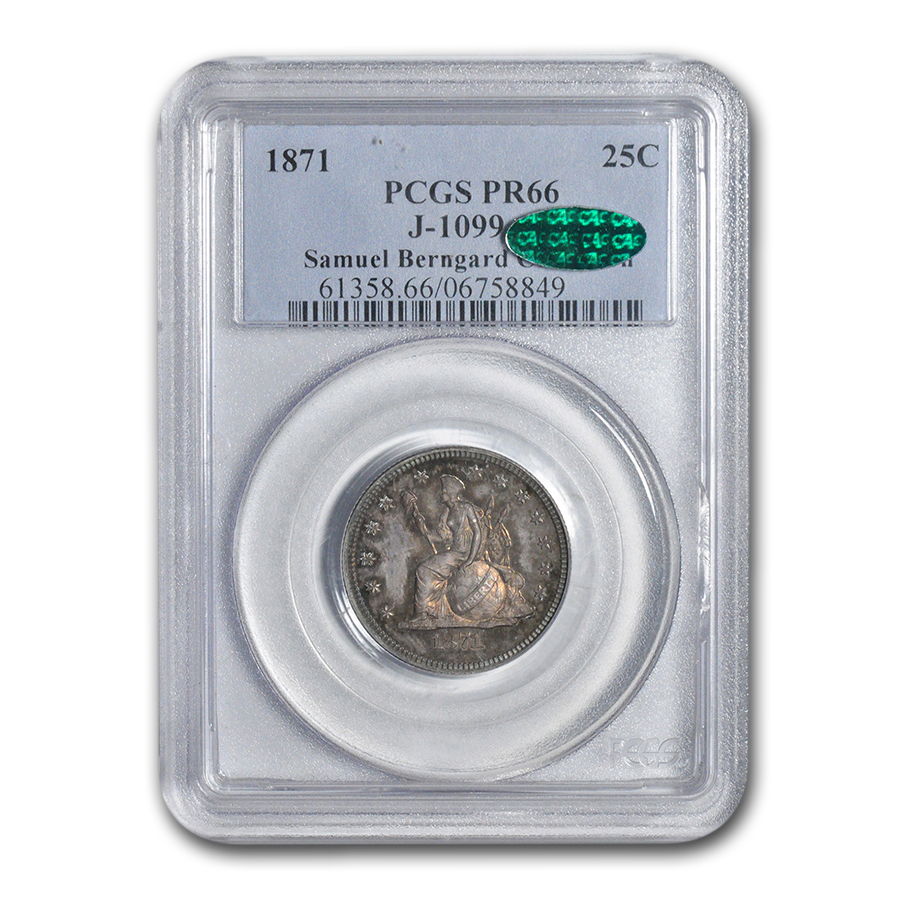 Buy 1871 Liberty Seated Quarter Pattern PR-66 PCGS CAC (J-1099)