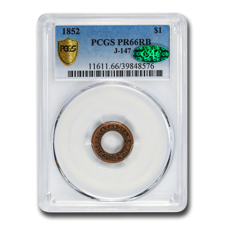 Buy 1852 $1 Pattern Dollar PR-66 PCGS CAC (J-147, Red/Brown)