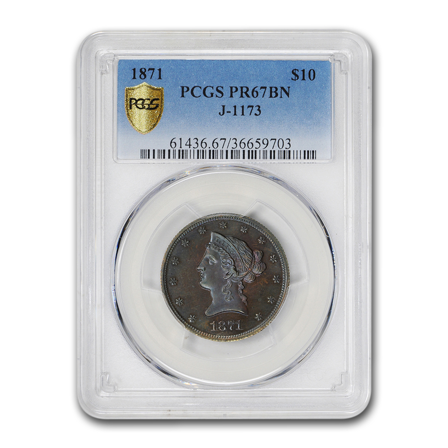 Buy 1871 $10 Gold Pattern PR-67 Brown PCGS (Judd-1173)