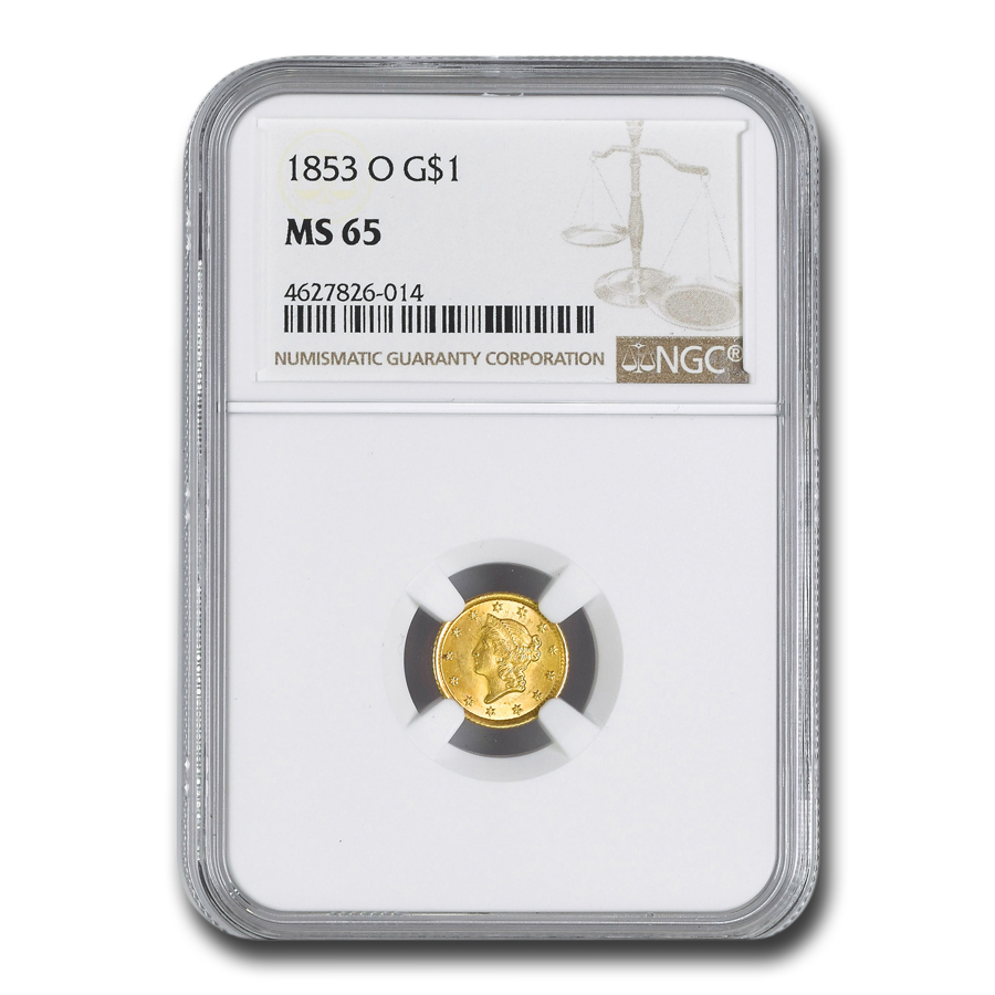 Buy 1853-O $1 Liberty Head Gold Dollar MS-65 NGC