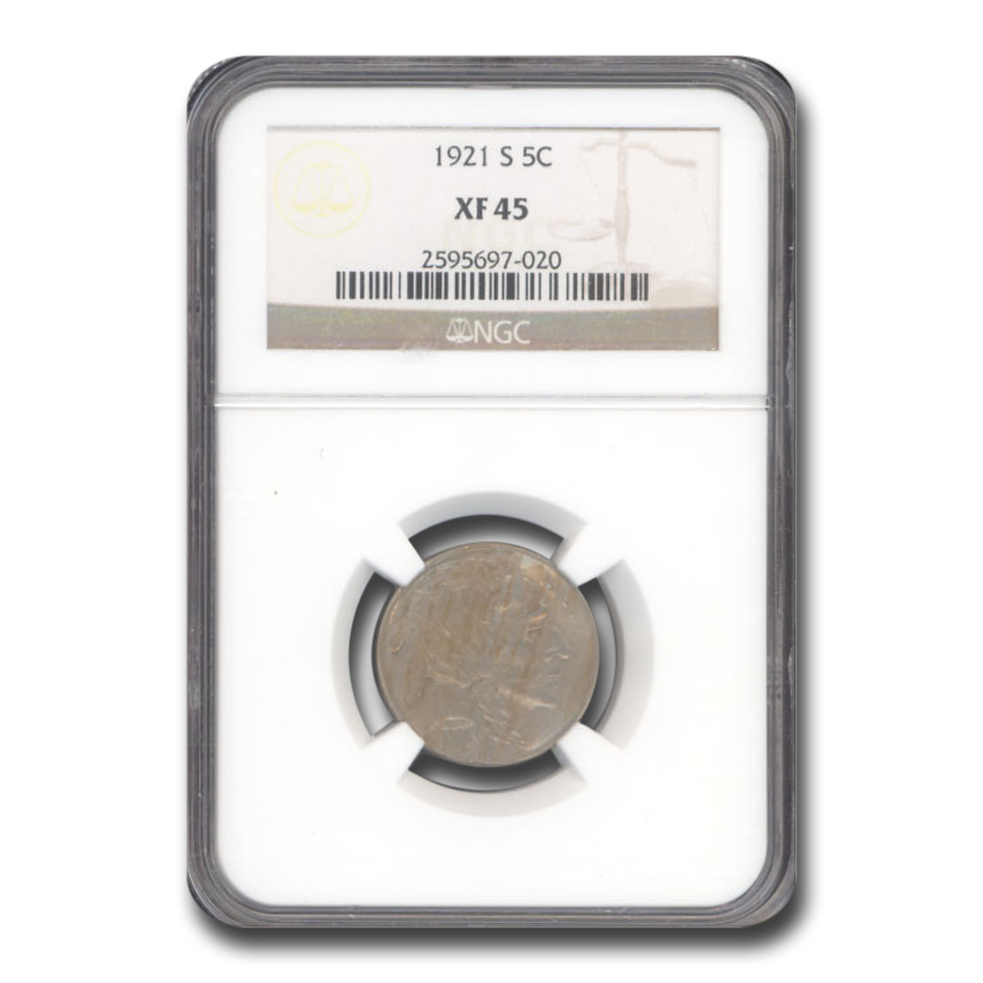 Buy 1921-S Buffalo Nickel XF-45 NGC