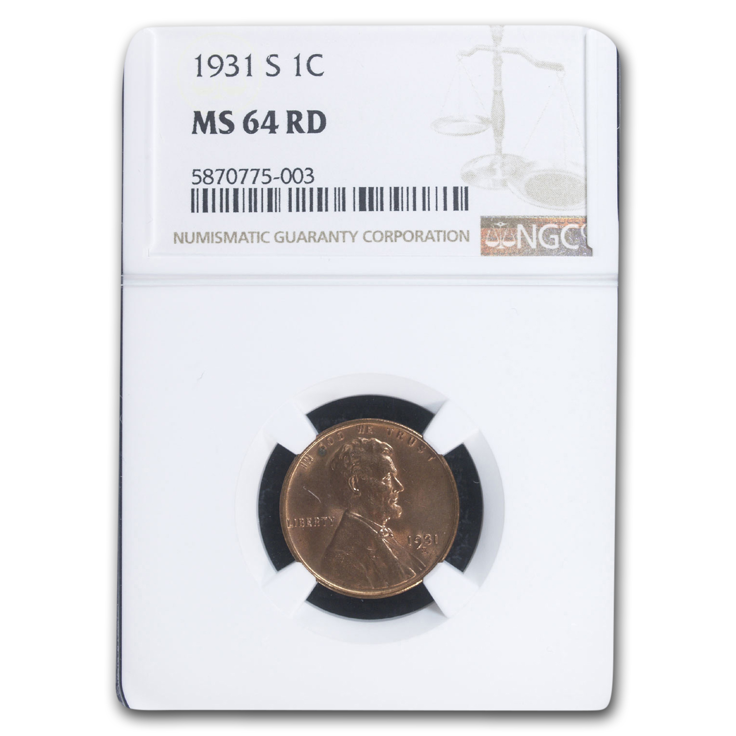Buy 1931-S Lincoln Cent MS-64 NGC (Red)