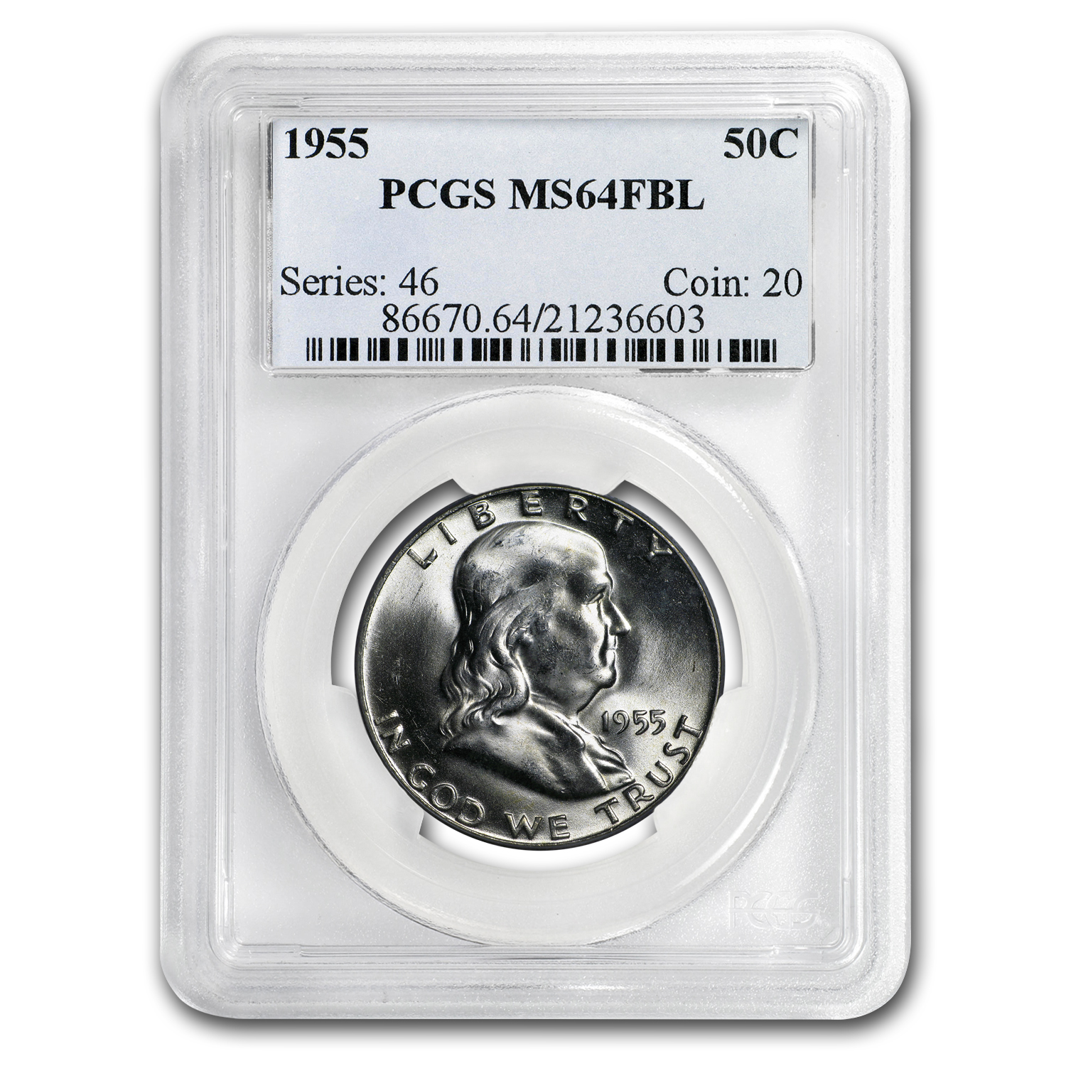 Buy 1955 Franklin Half Dollar MS-64 PCGS (FBL)