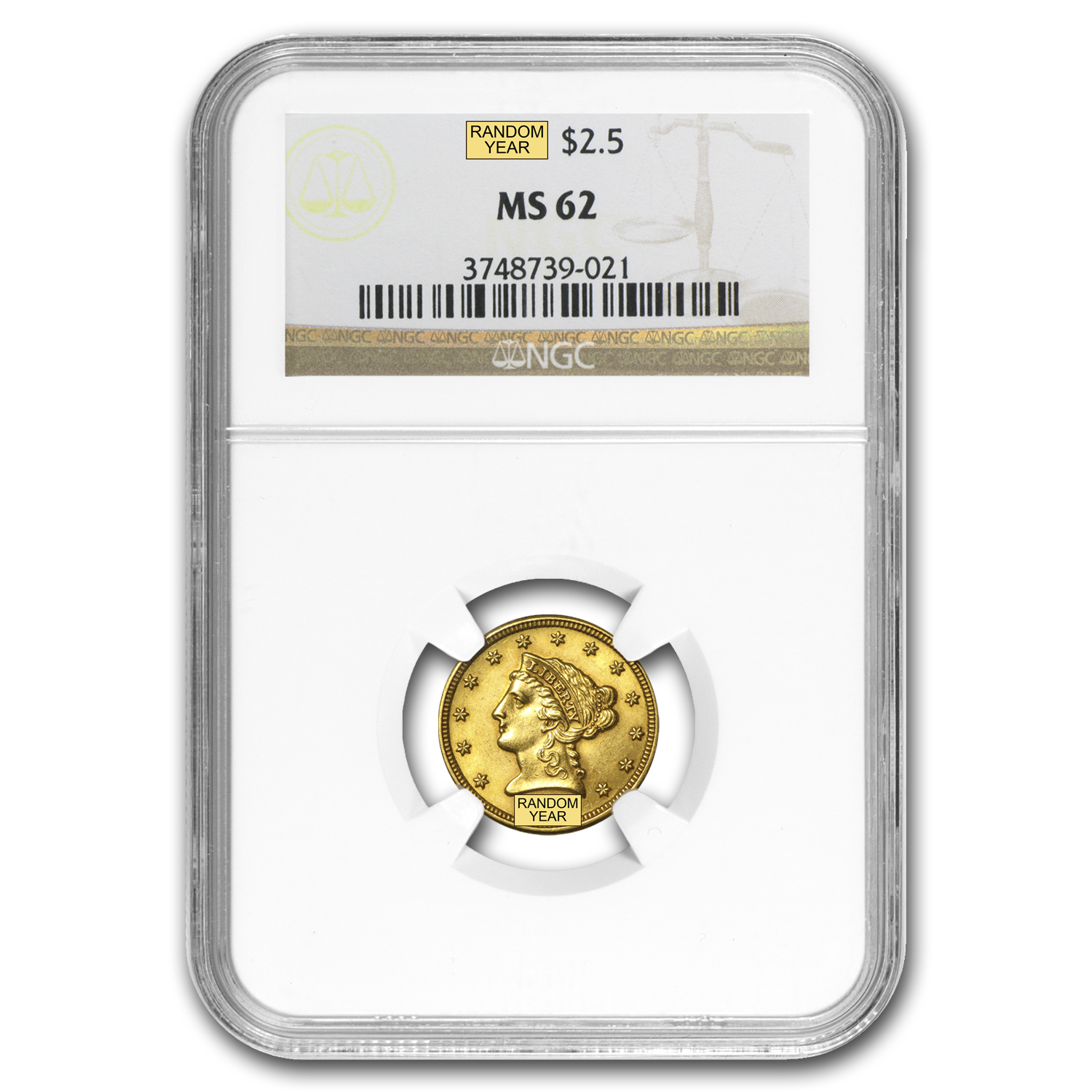 Buy $2.50 Liberty Gold Quarter Eagle MS-62 NGC/PCGS