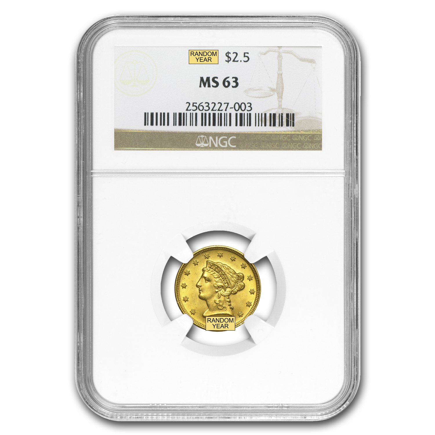 Buy $2.50 Liberty Gold Quarter Eagle MS-63 NGC/PCGS