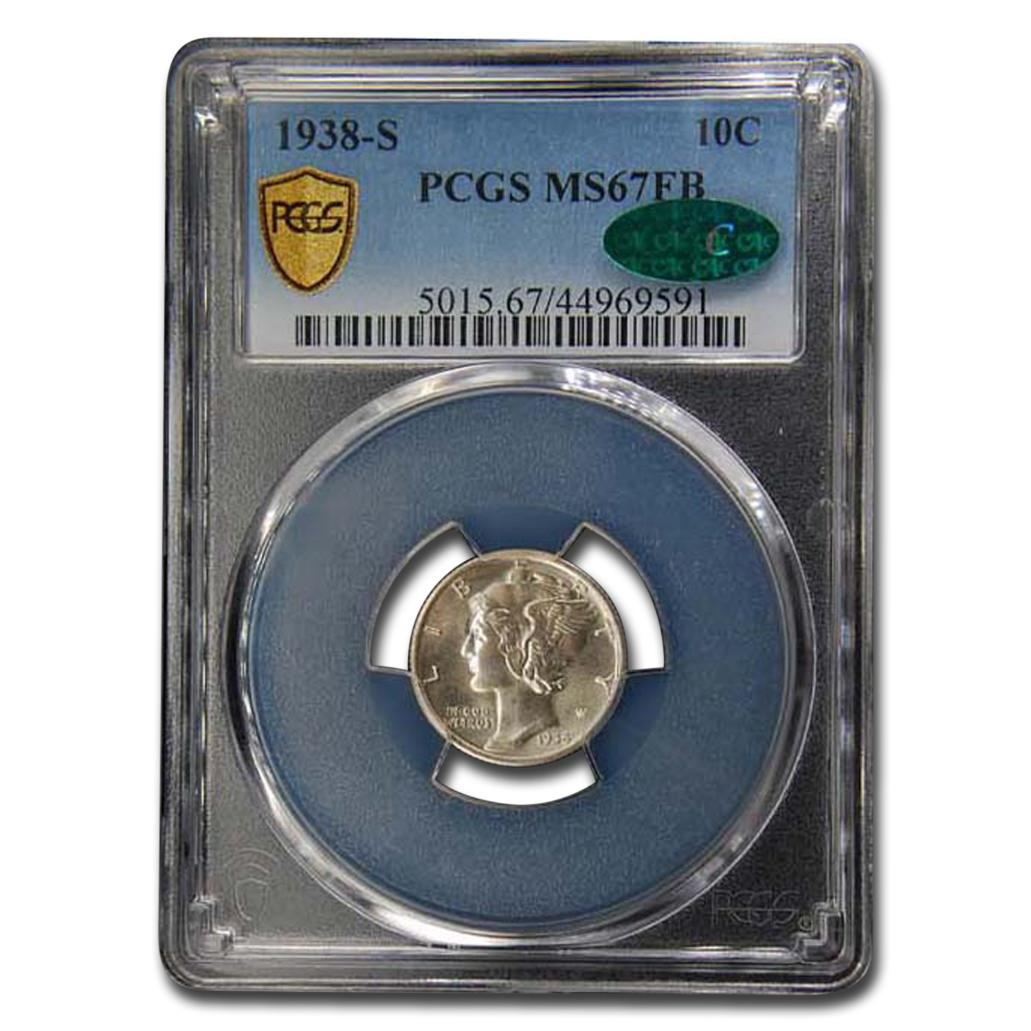 Buy 1938-S Mercury Dime MS-67 PCGS CAC (FB)