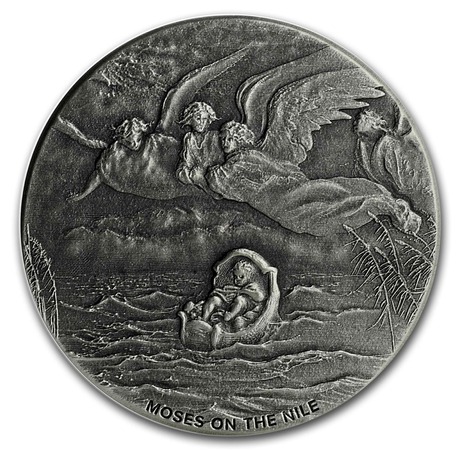 Buy 2019 2 oz Silver Coin - Biblical Series (Moses on the Nile) - Click Image to Close