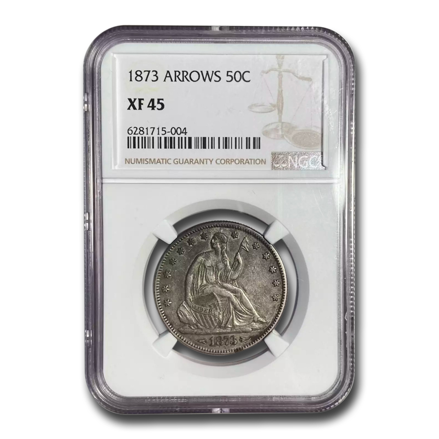 Buy 1873 Liberty Seated Half Dollar w/Arrows XF-45 NGC