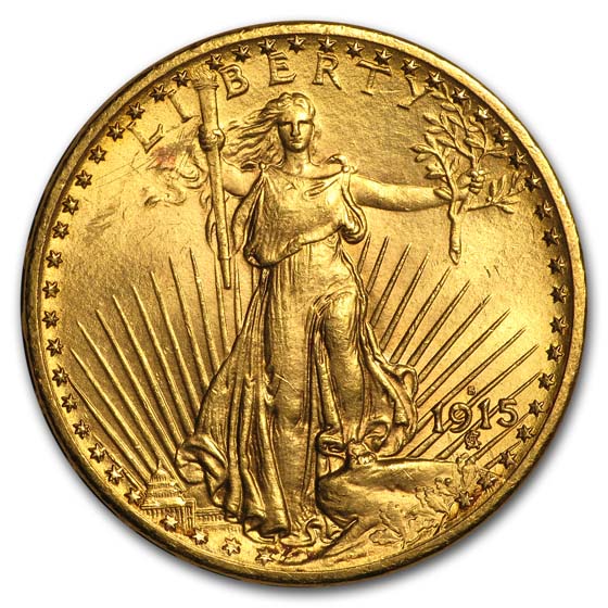 Buy 1915-S $20 Saint-Gaudens Gold Double Eagle AU