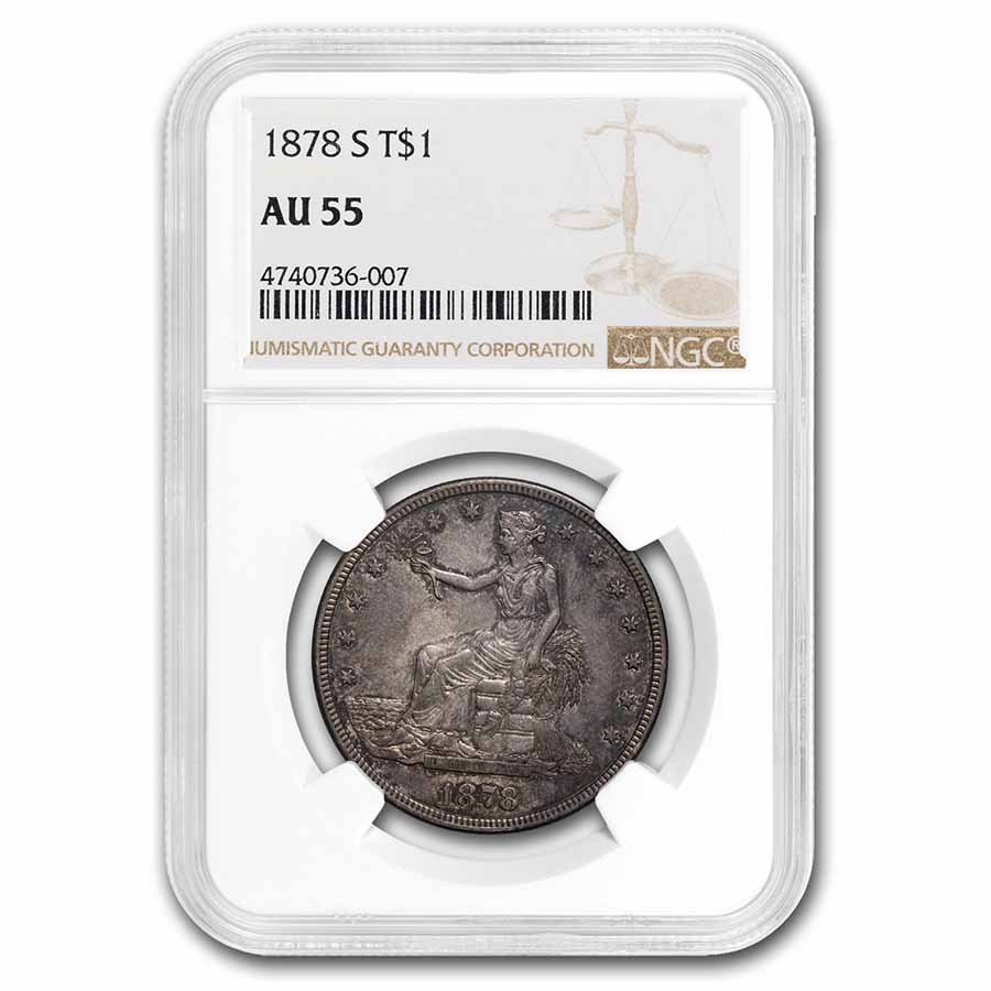 Buy 1878-S Trade Dollar AU-55 NGC