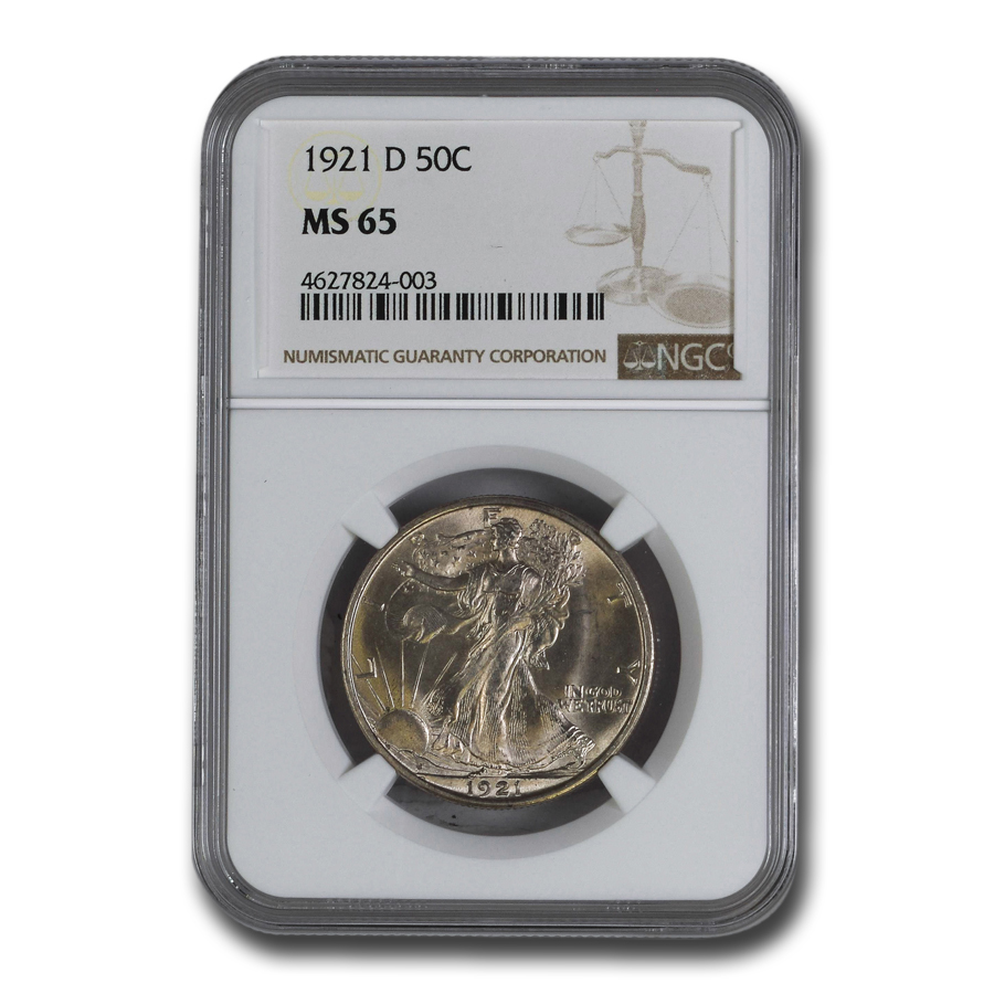 Buy 1921-D Walking Liberty Half Dollar MS-65 NGC