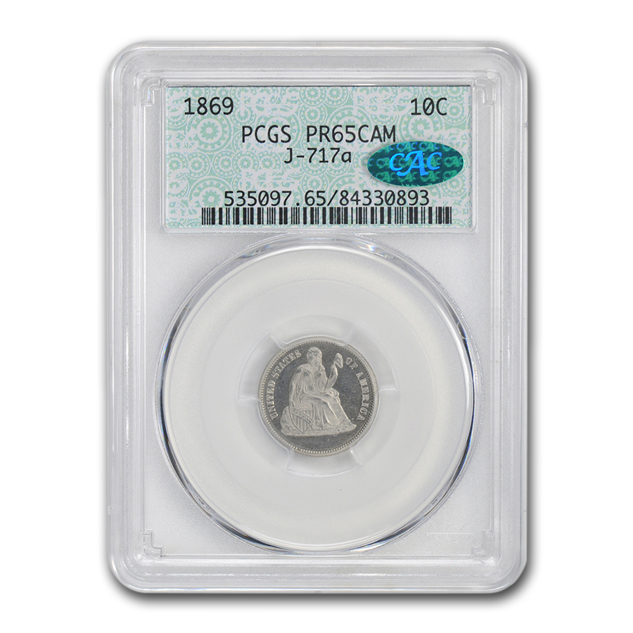 Buy 1869 Liberty Seated Dime Pattern PR-65 Cameo PCGS CAC (J-717a)