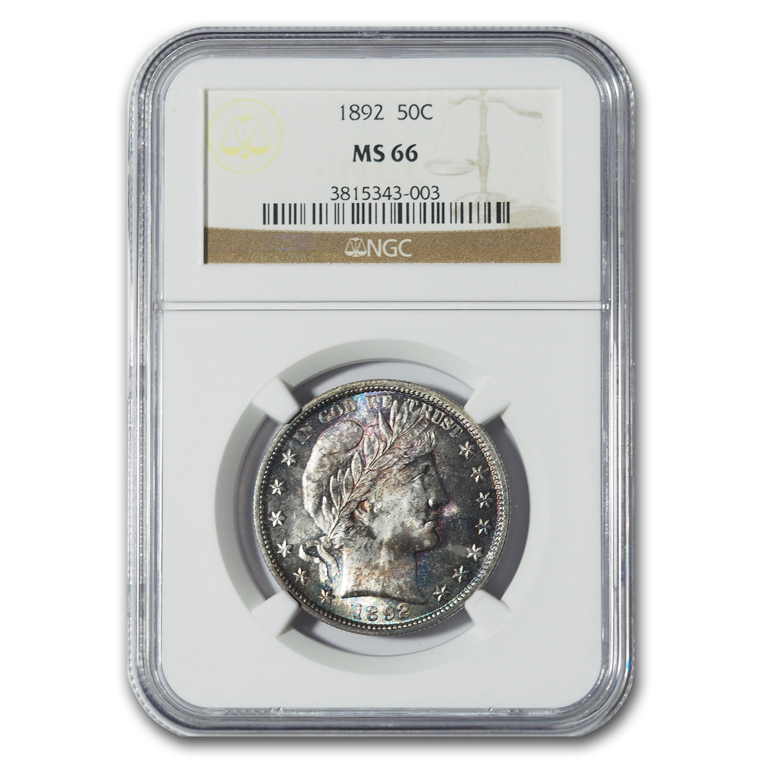 Buy 1892 Barber Half Dollar MS-66 NGC