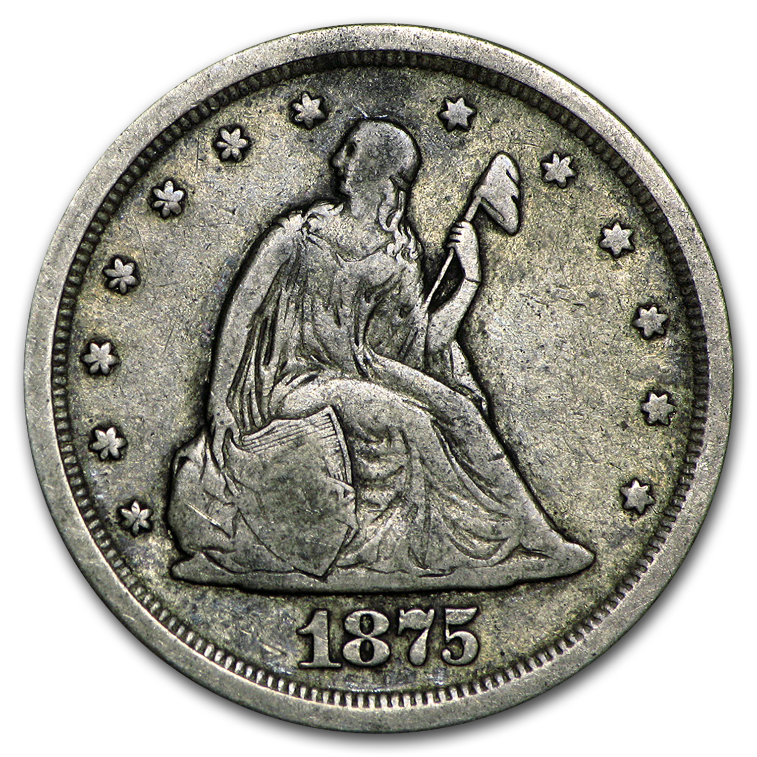 Buy 1875-S Twenty Cent Piece VF - Click Image to Close