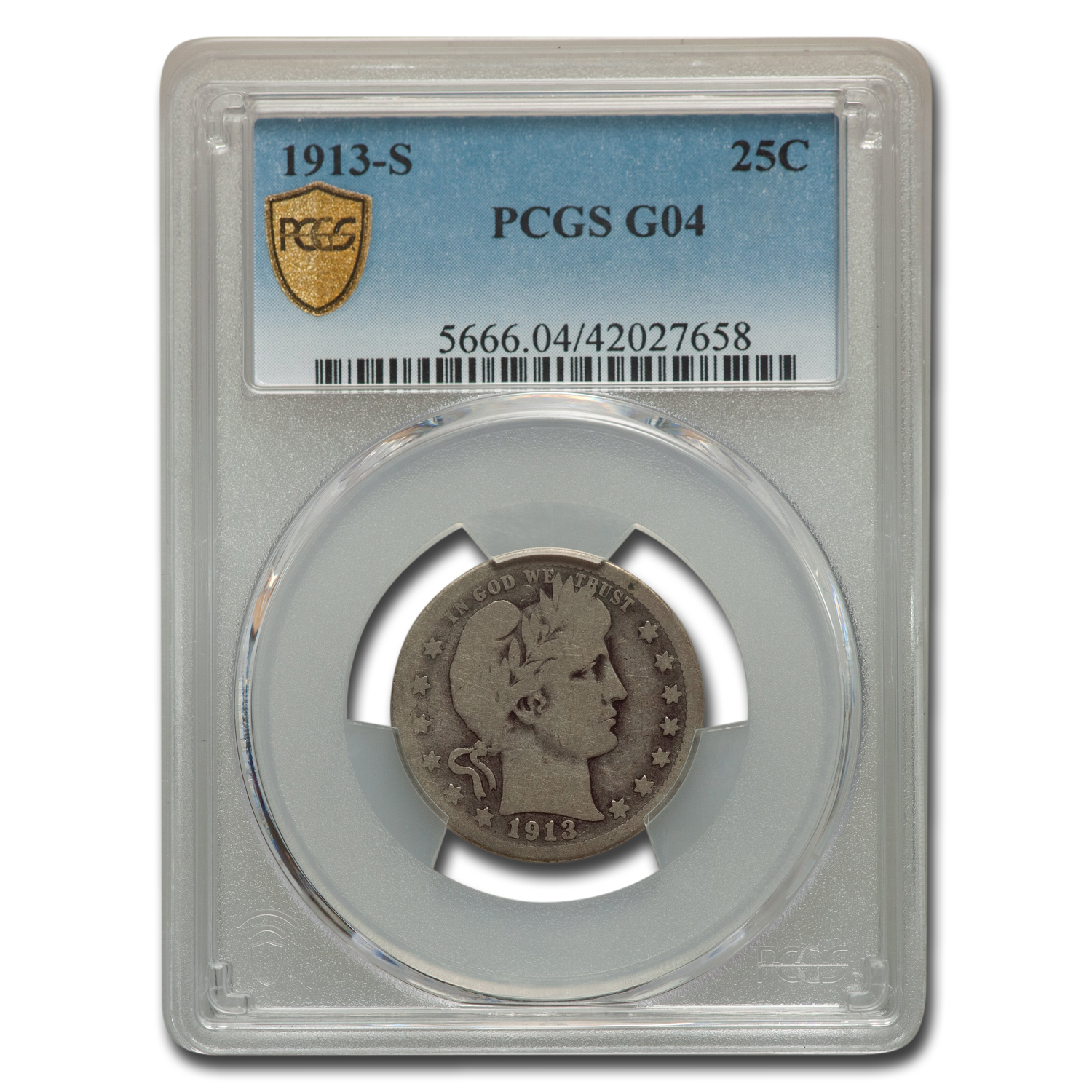 Buy 1913-S Barber Quarter Good-4 PCGS