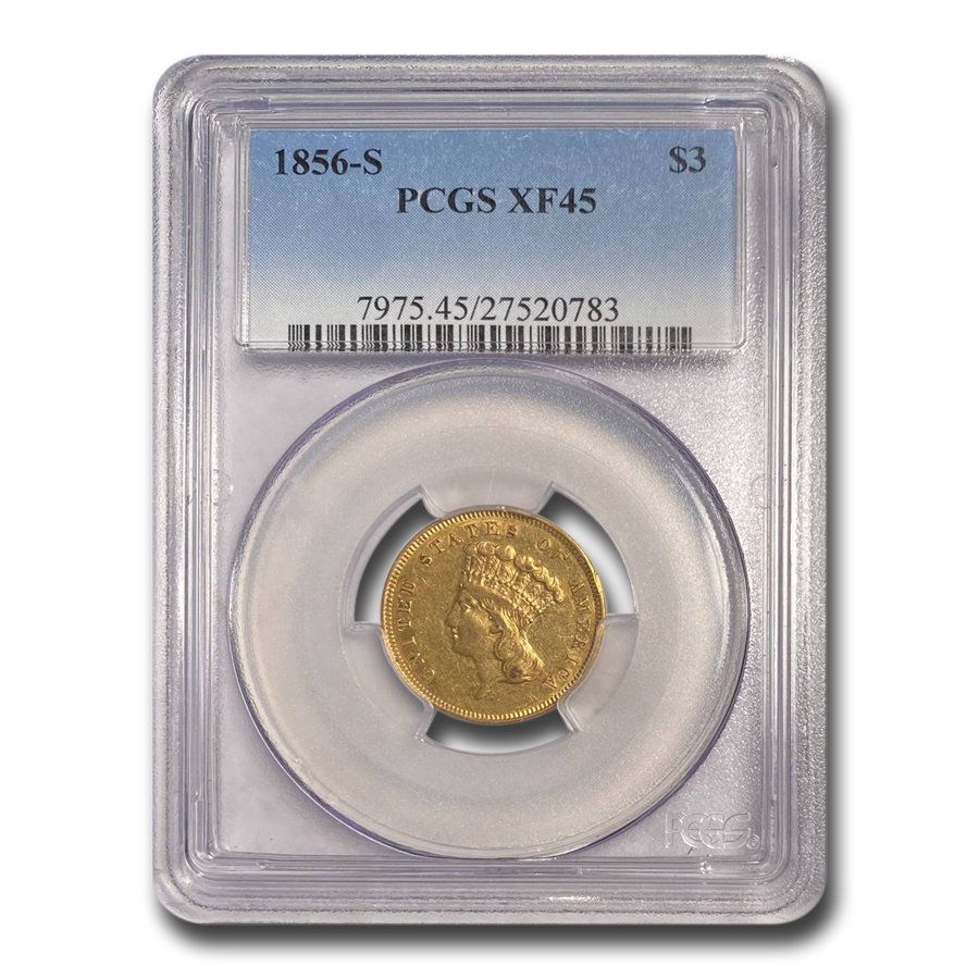 Buy 1856-S $3 Gold Princess XF-45 PCGS