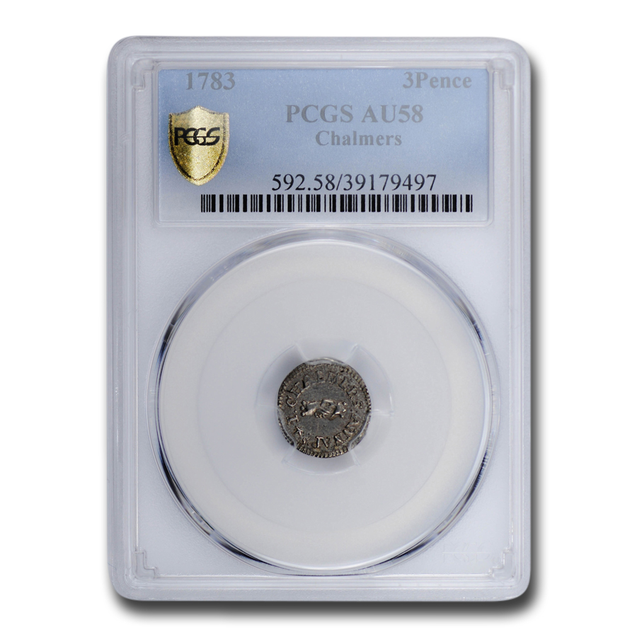 Buy 1783 Chalmers Threepence AU-58 PCGS