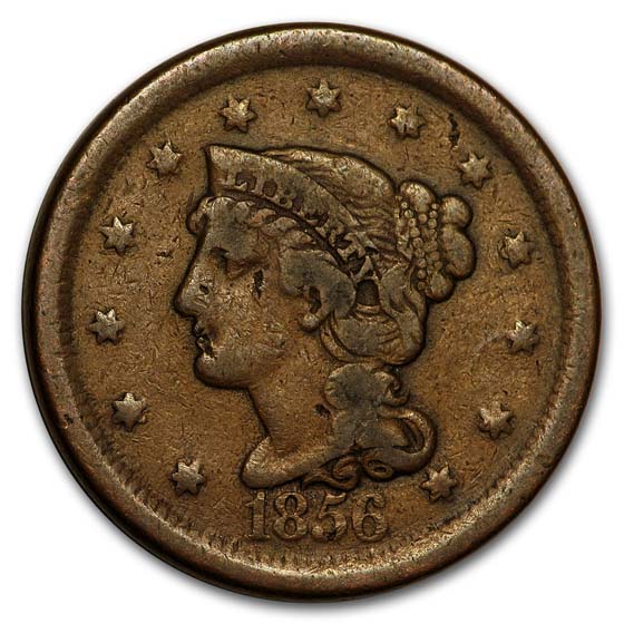 Buy 1856 Large Cent Slanted 5 Fine