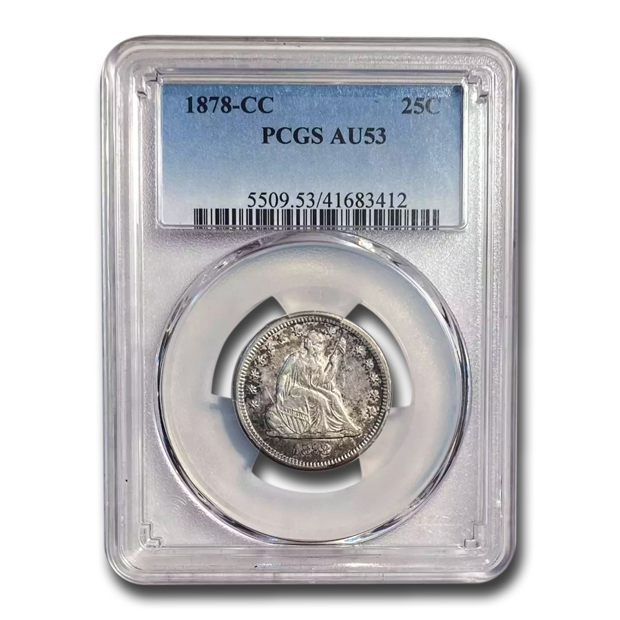 Buy 1878-CC Liberty Seated Quarter AU-53 PCGS