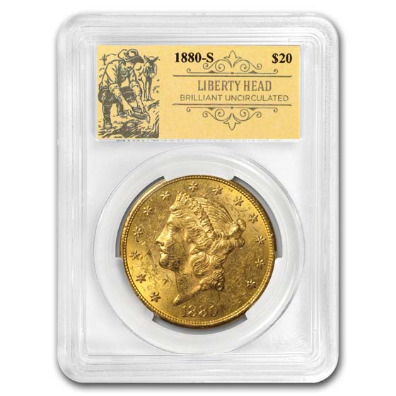 Buy 1880-S $20 Liberty Gold Double Eagle BU PCGS (Prospector Label)