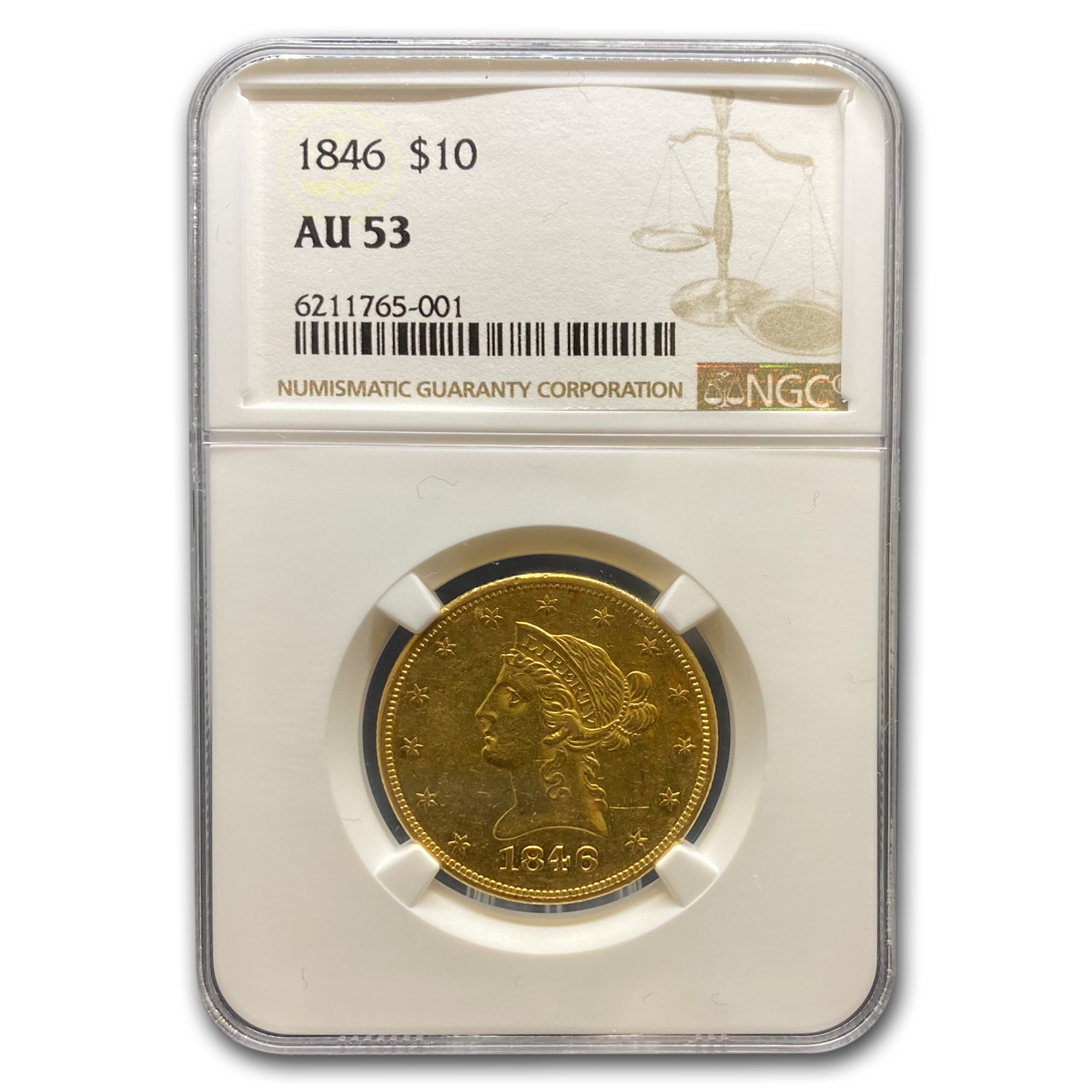 Buy 1846 $10 Liberty Gold Eagle AU-53 NGC - Click Image to Close