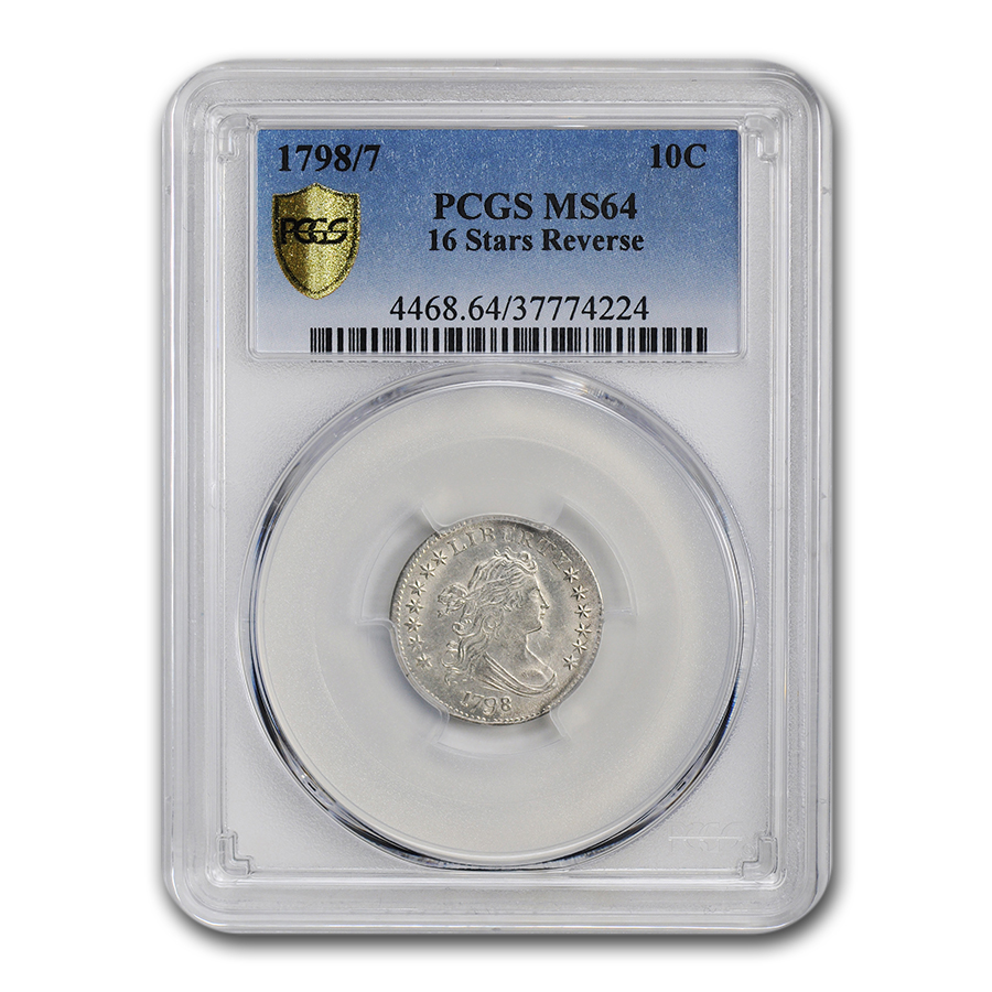 Buy 1798/7 Draped Bust Dime MS-64 PCGS (16 Stars Reverse) - Click Image to Close