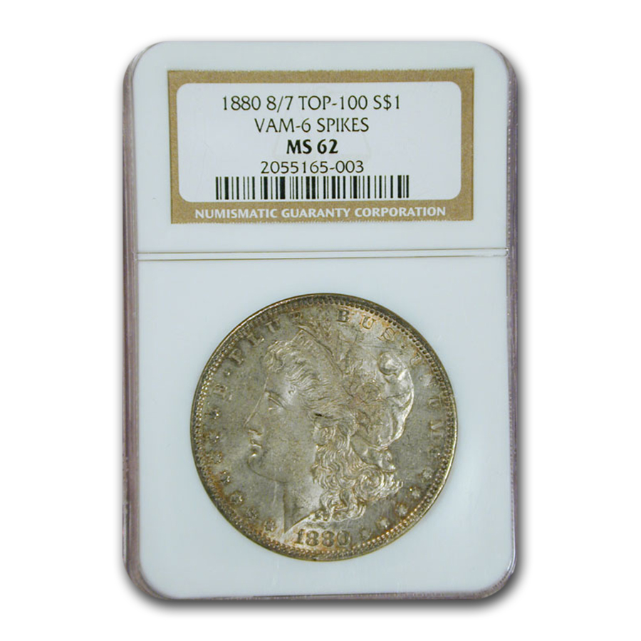 Buy 1880 Morgan Dollar 8/7 MS-62 NGC (VAM-6 Spikes, Top 100)
