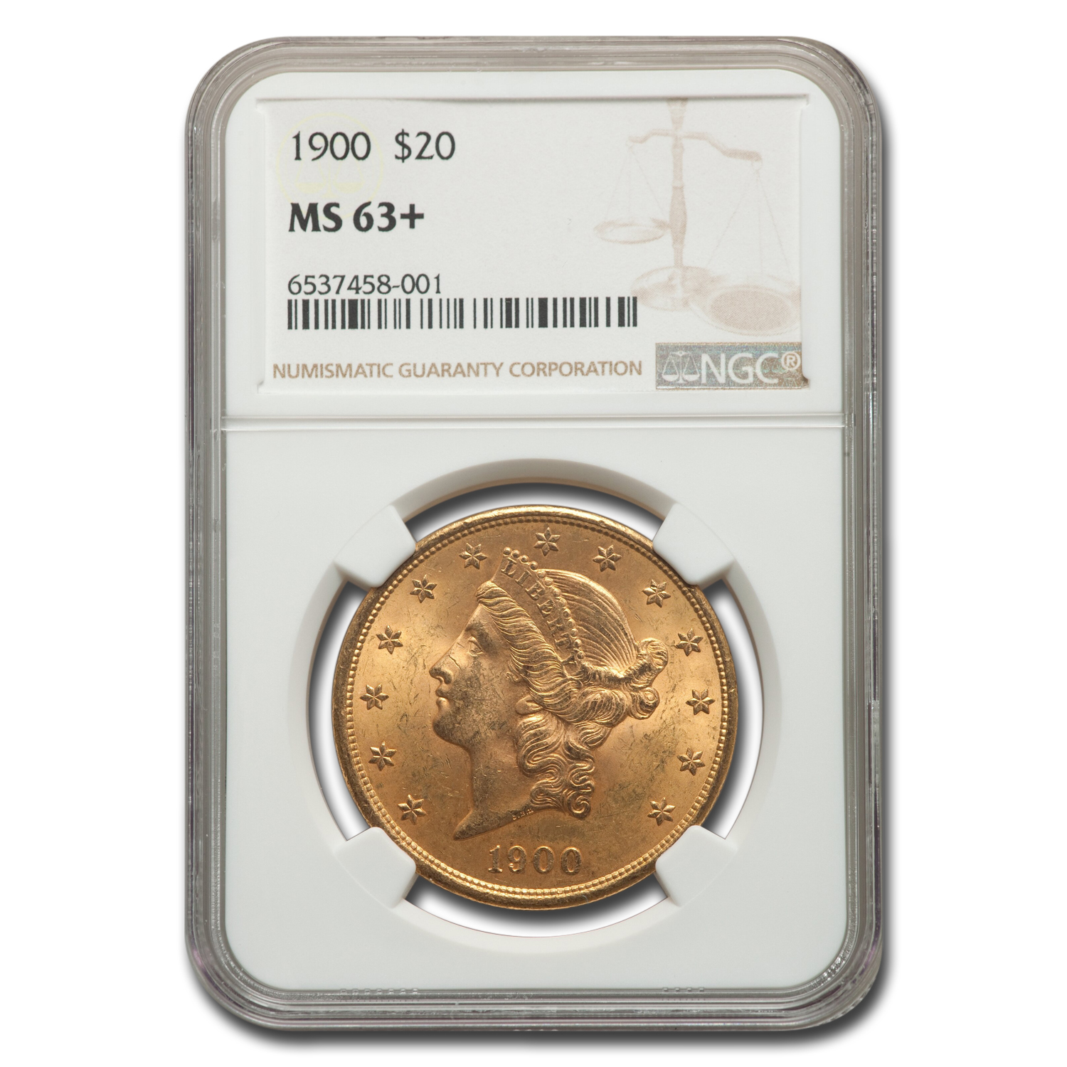 Buy 1900 $20 Liberty Gold Double Eagle MS-63+ NGC - Click Image to Close