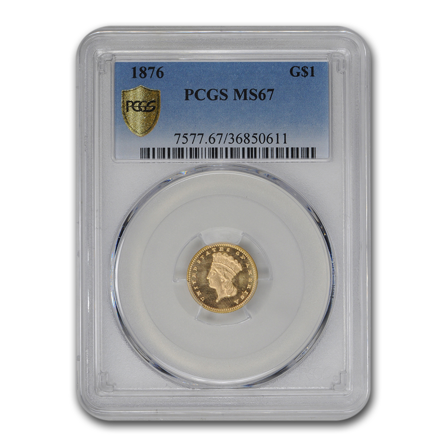 Buy 1876 $1 Indian Head Gold Dollar MS-67 PCGS