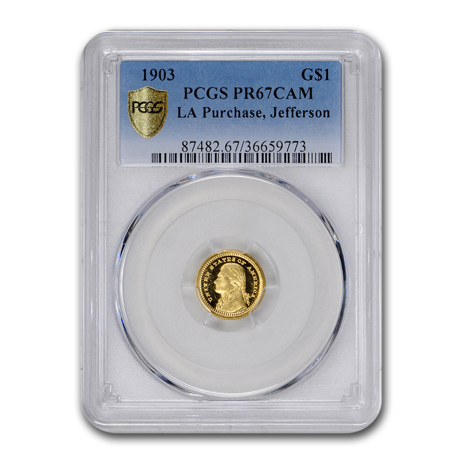 Buy 1903 Gold $1.00 Louisiana Purchase Jefferson PR-67 Cameo PCGS