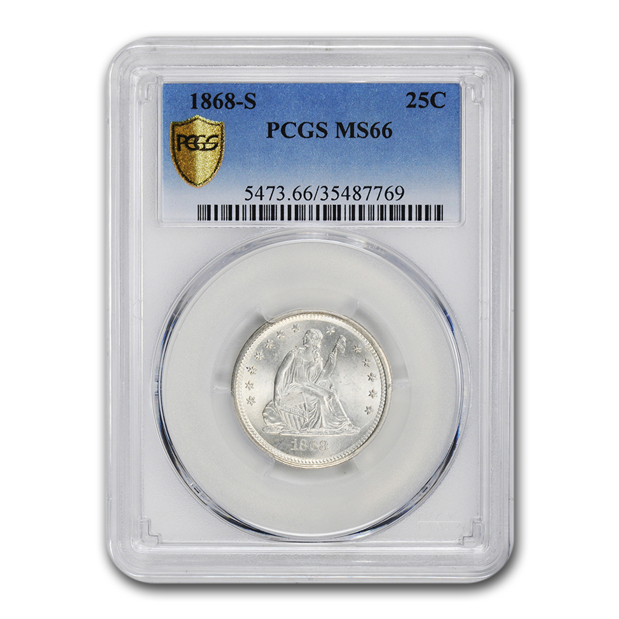 Buy 1868-S Liberty Seated Quarter MS-66 PCGS