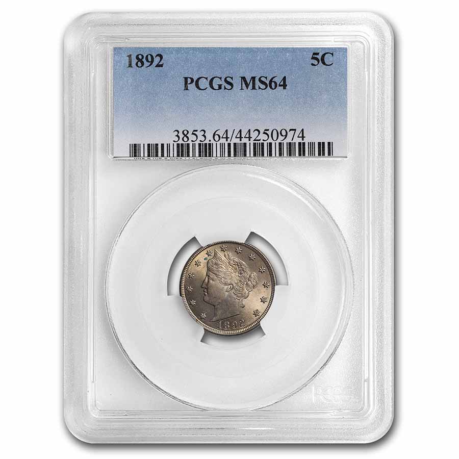 Buy 1892 Liberty Head V Nickel MS-64 PCGS