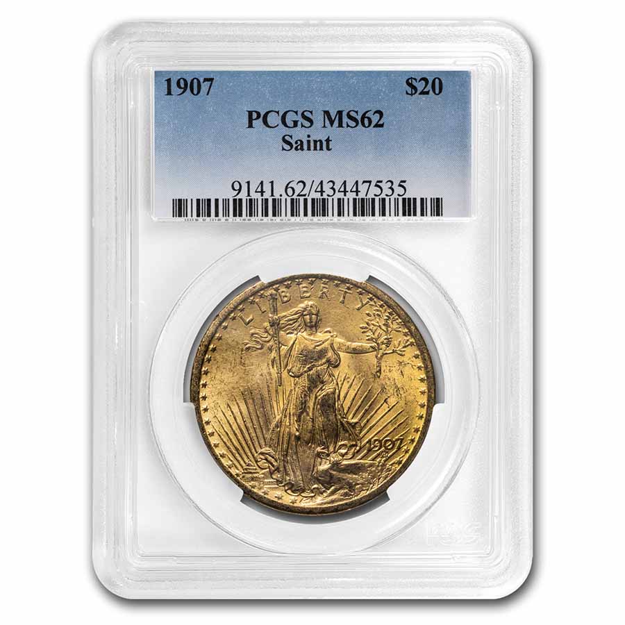 Buy 1907 $20 Saint-Gaudens Gold Double Eagle MS-62 PCGS
