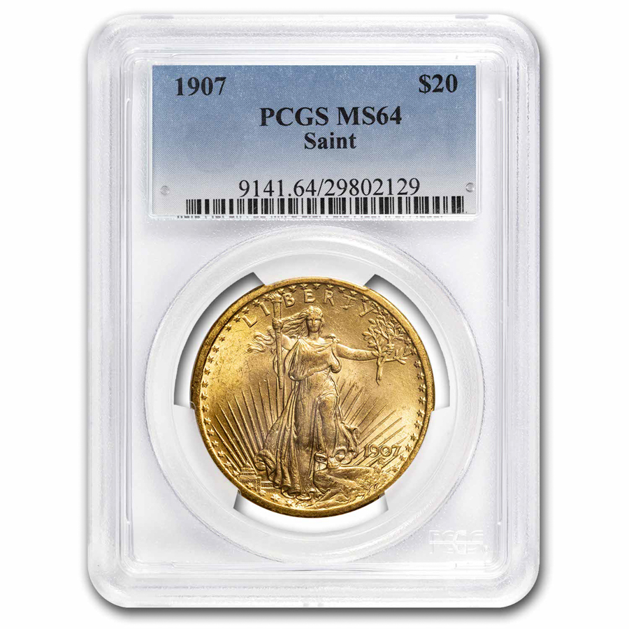 Buy 1907 $20 Saint-Gaudens Gold Double Eagle MS-64 PCGS