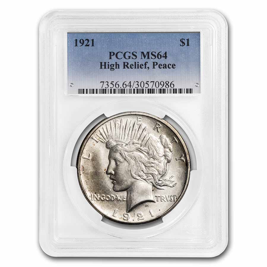 Buy 1921 Peace Dollar MS-64 PCGS