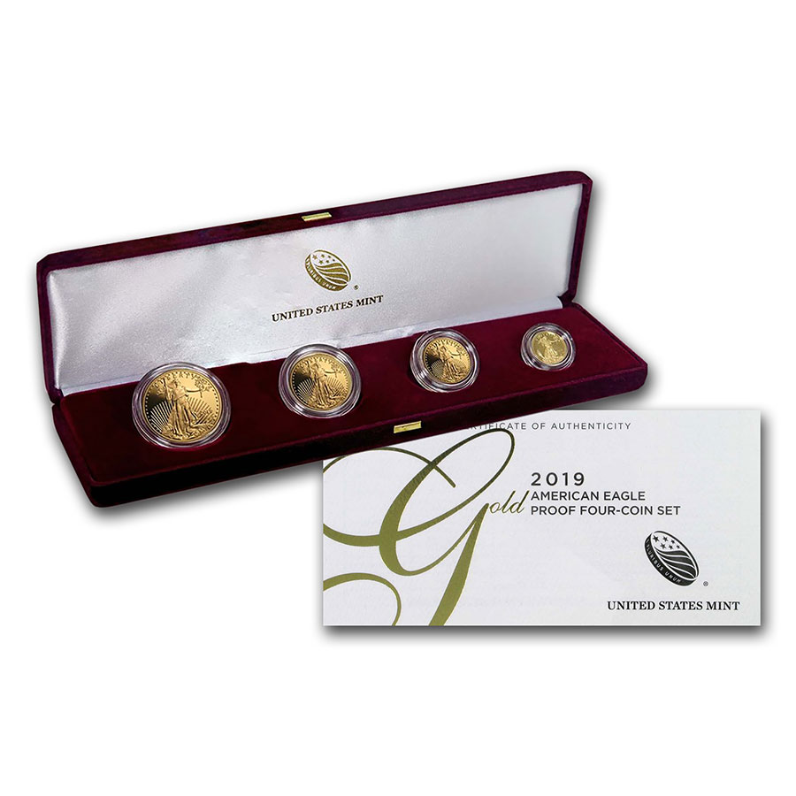 Buy OGP Box & COA - 2019 (W) 4-Coin Proof Gold American Eagle Set