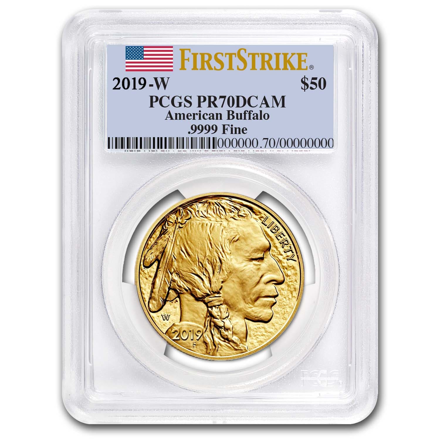 Buy 2019-W 1 oz Proof Gold Buffalo PR-70 PCGS (FS, Flag Label)