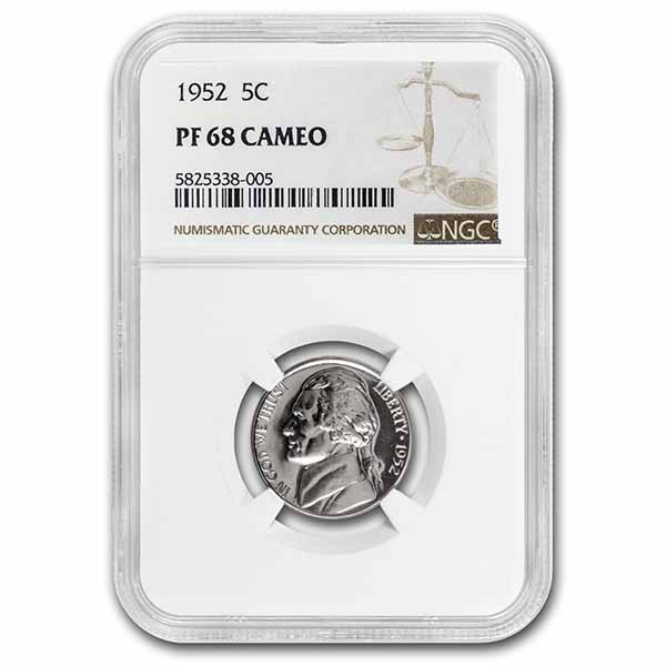 Buy 1952 Jefferson Nickel PF-68 Cameo NGC