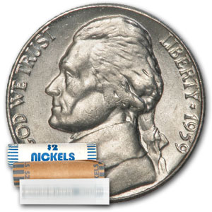 Buy 1959 Jefferson Nickel 40-Coin Roll BU